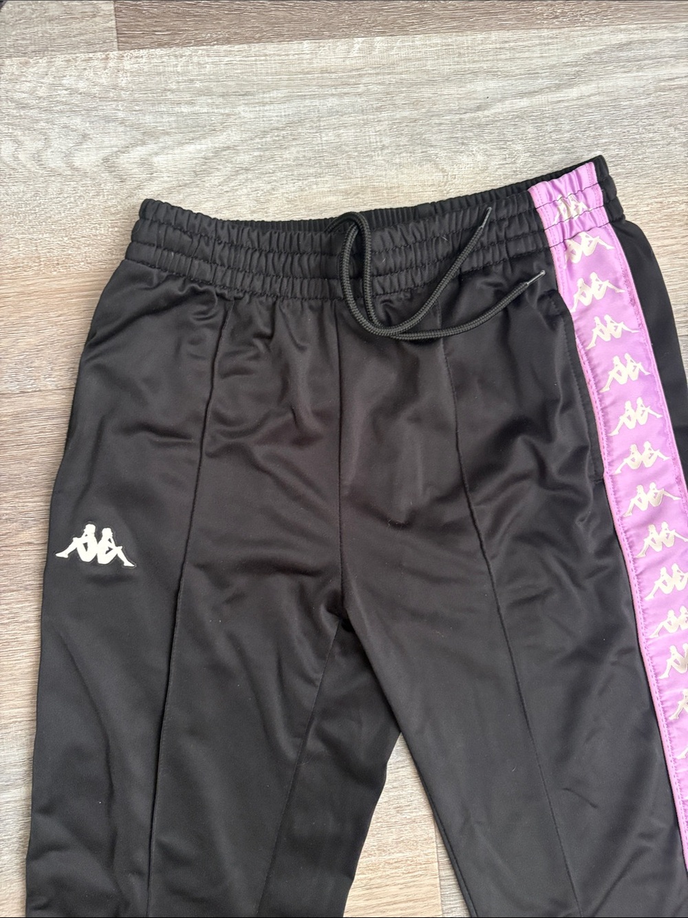 Kappa Black Joggers with Pink Logo Side Tape - Picture 2 of 7